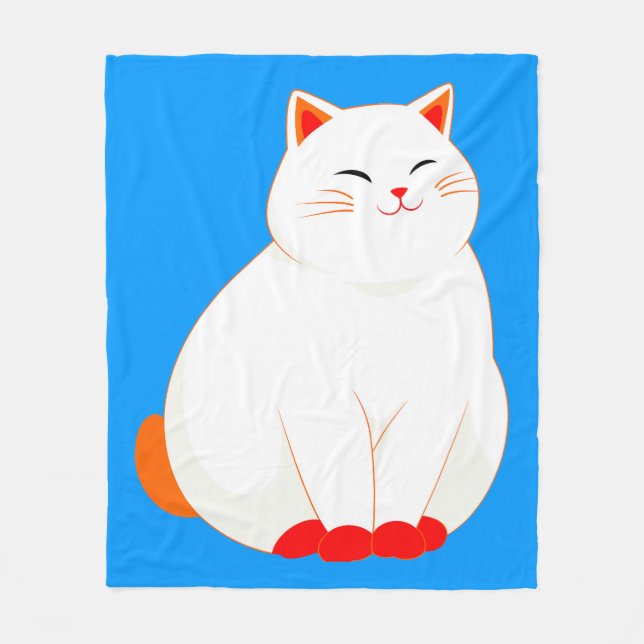 Manta Polar Peaches, el Gato Sonriente (Anverso)