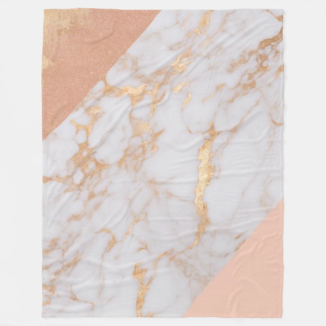Manta Polar Peachy Marble Elegance (Anverso)