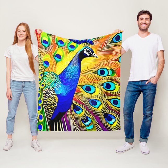 Manta Polar Peacock Feather Art (In situ)