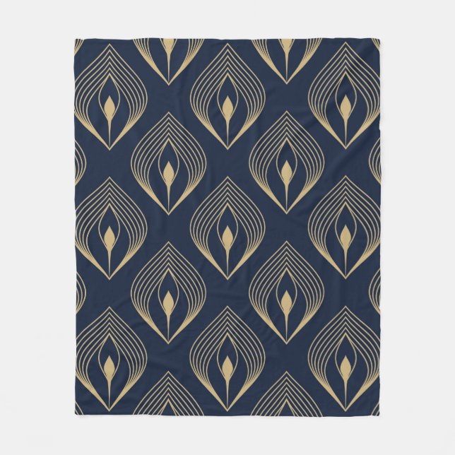 Manta Polar Peacock feather ombre pattern ditzy floral motif.  (Anverso)