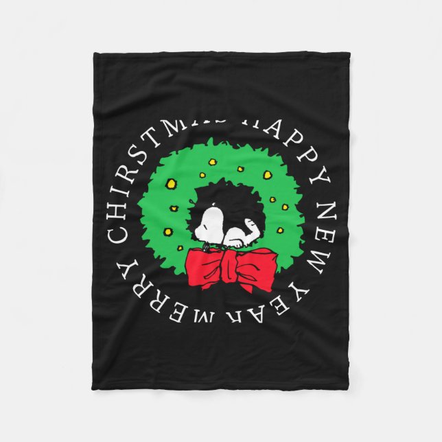 Manta Polar Peanuts Christmas Wreath  (Anverso)