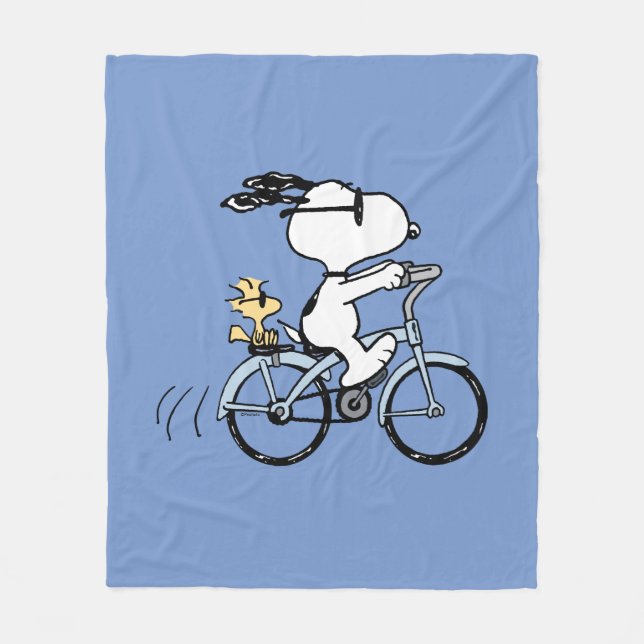Manta Polar Peanuts | Snoopy & Woodstock Bicycle (Anverso)