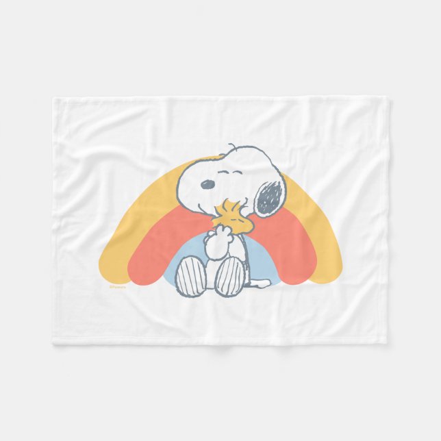 Manta Polar Peanuts | Snoopy & Woodstock Rainbow Baby Fleece B (Frente (Horizontal))