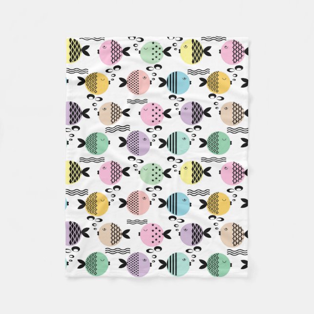 Manta Polar Peces sin mar abstracto escandinavo marino moderno (Anverso)