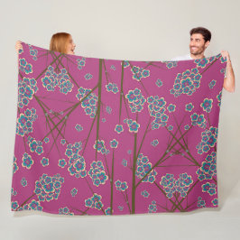 Manta Polar Peculiar ramas Boysenberry Fleece Blanket