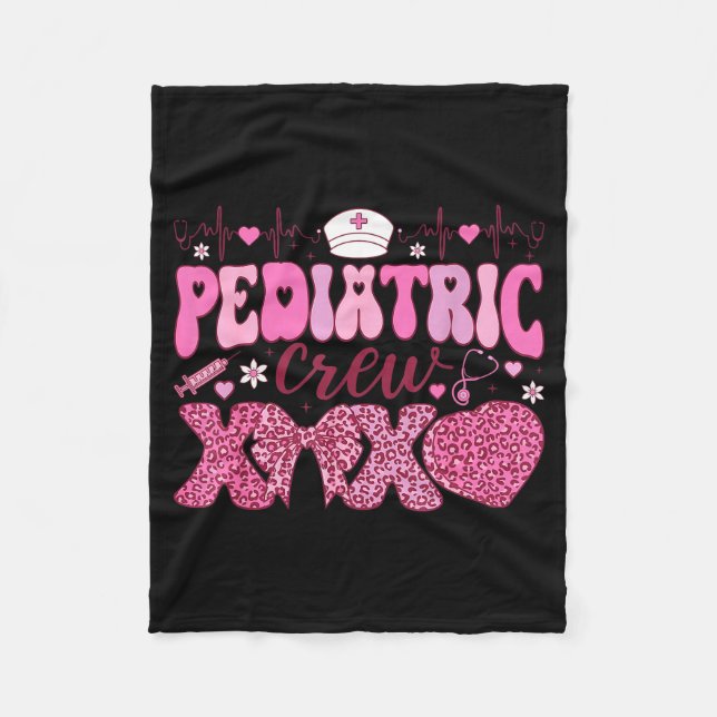 Manta Polar Pediatric Crew Xoxo Nurse Valentines Day Coquette  (Anverso)