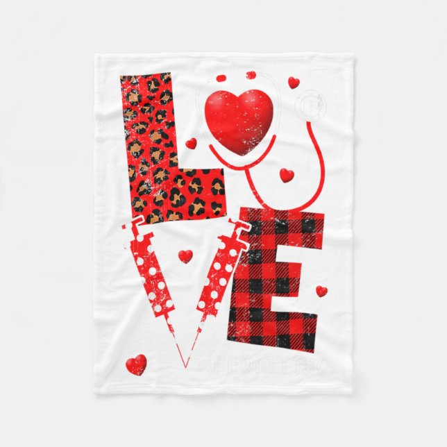Manta Polar Pediatric Peds Nurse Valentines Day Love Heart Ste (Anverso)