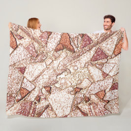 Manta Polar Pedra áspera em marrom claro cremoso