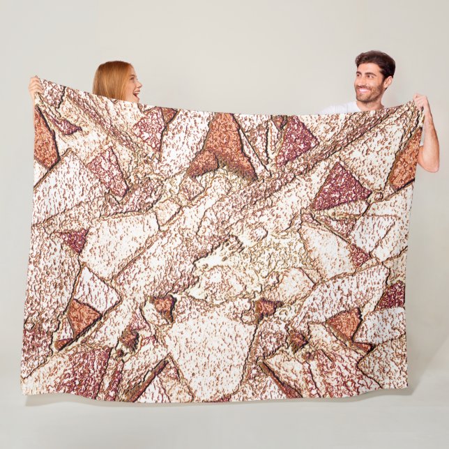 Manta Polar Pedra áspera em marrom claro cremoso (In situ)