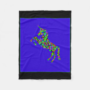 Manta Polar Pegatina azul de unicornio