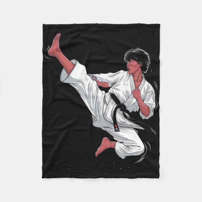 Manta Polar Pelea de Karate del Cinturón Negro (Anverso)