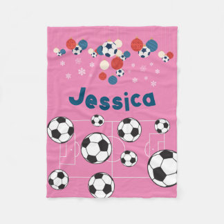 Manta Polar Pelota de fútbol de Navidades personalizados