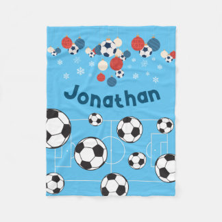Manta Polar Pelota de fútbol de Navidades personalizados