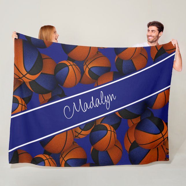 Manta Polar pelotas de basketball pttrtron azul equipo negro c (In situ)