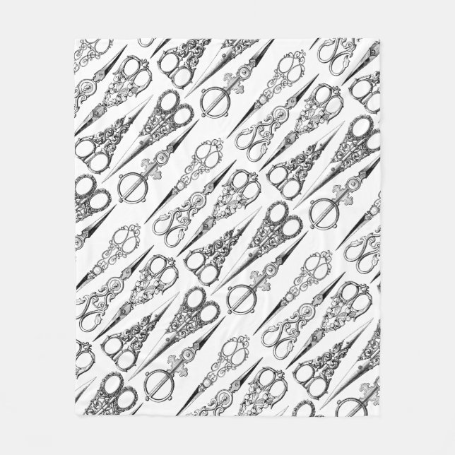 Manta Polar Peluquería victoriana costura tijeras elegante (Anverso)