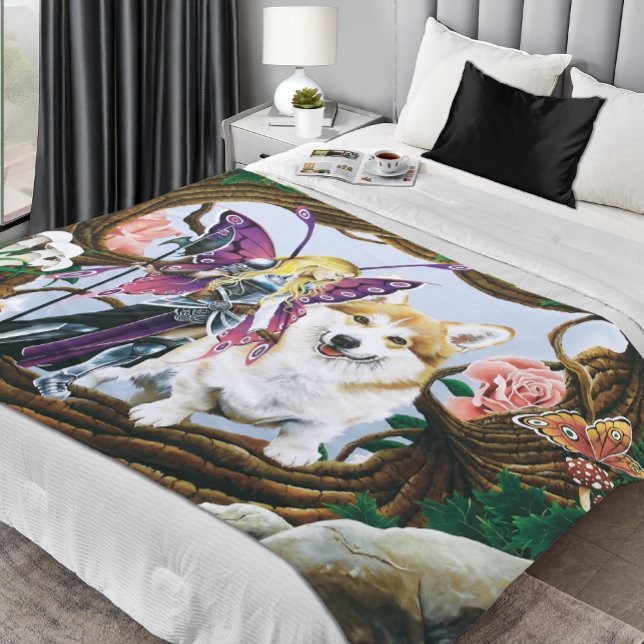 Manta Polar Pembroke Welsh Corgi Fantasy (Subido por el creador)