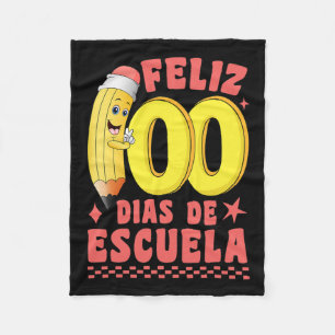 Manta Polar Pencil Feliz 100 Dias De Escuela Groovy 100 días S
