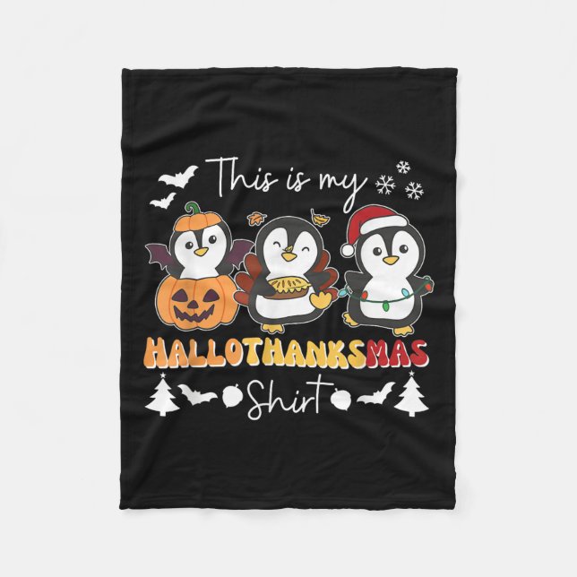 Manta Polar Penguin Christmas Halloween This Is My Hallothanks (Anverso)