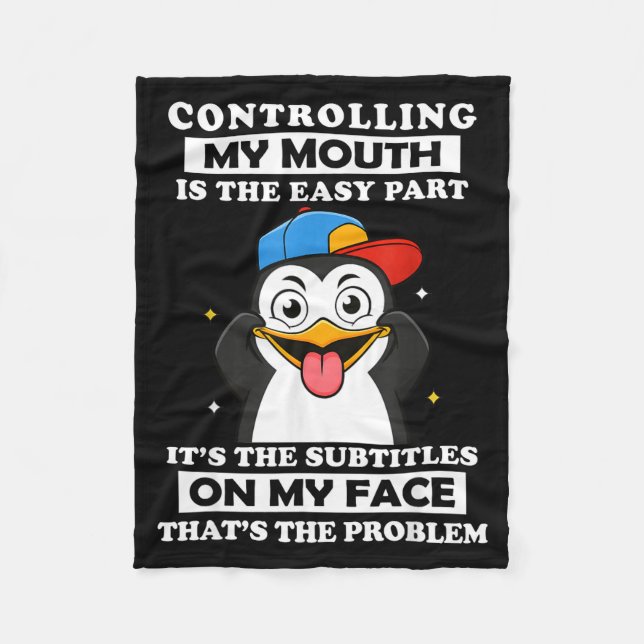 Manta Polar Penguin Funny Controlling My Mouth Is The Easy Par (Anverso)