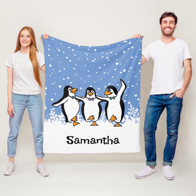 Manta Polar Penguins bailarines Diseño Fleece Blanket (In situ)