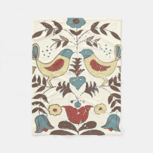 Manta Polar Pennsylvania Dutch Amish Hex Rótulo Bird Americana