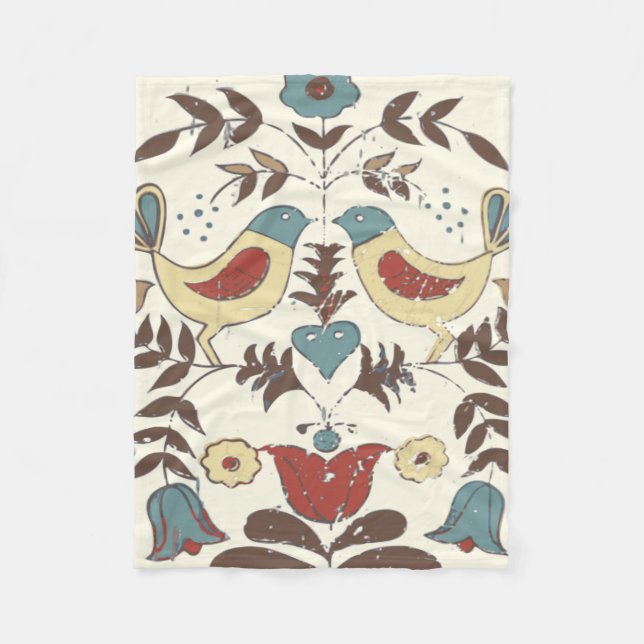 Manta Polar Pennsylvania Dutch Amish Hex Rótulo Bird Americana (Anverso)