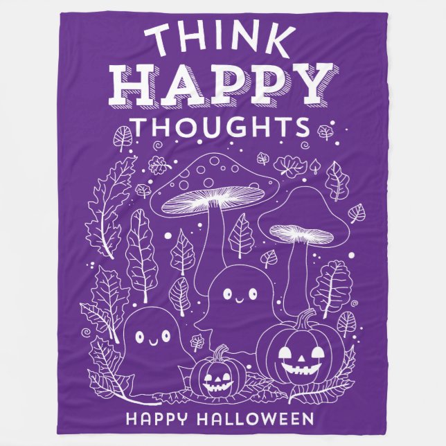 Manta Polar Pensamiento feliz colección Halloween (Anverso)