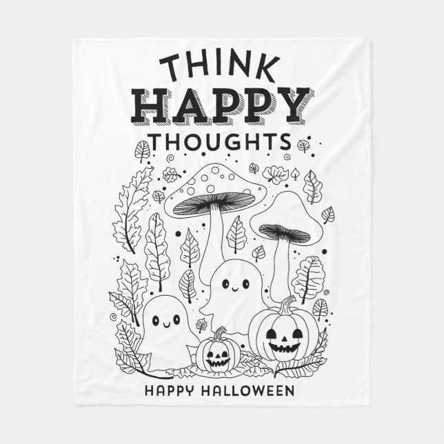 Manta Polar Pensamiento feliz colección Halloween (Anverso)