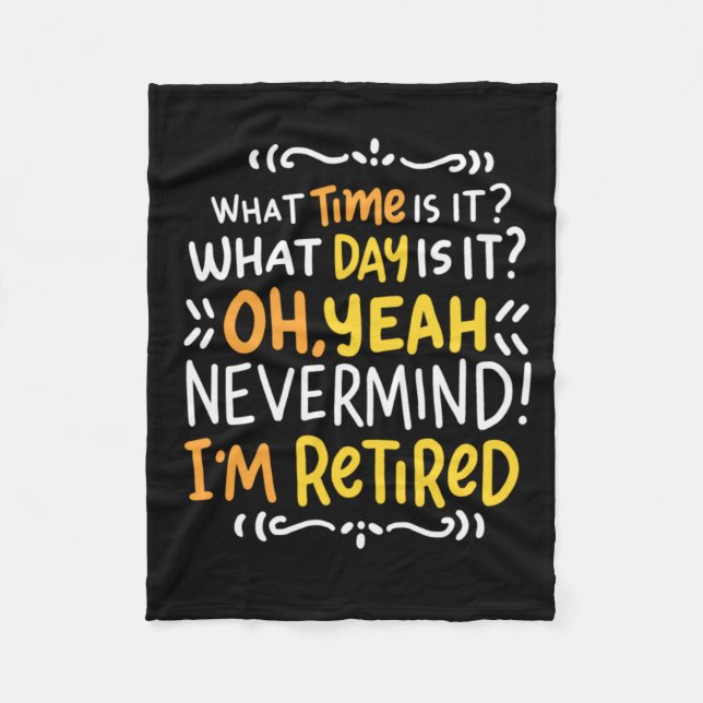 Manta Polar Pensión - ¿Qué Hora Es? Oh, estoy jubilado. (Anverso)