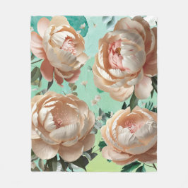 Manta Polar Peony Bloom Fleece Blanket Elegante Decoración Flo