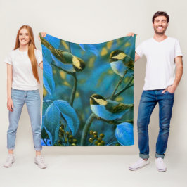 Manta Polar Pequeñas aves amarillas