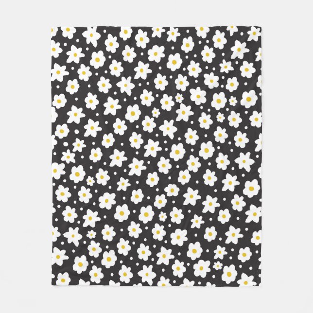 Manta Polar Pequeñas daisies, vintage, sin costuras. (Anverso)