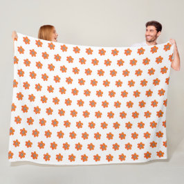 Manta Polar Pequeñas Flores Naranjas