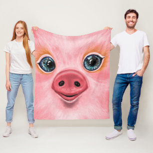Manta Polar Pequeño bebé cerdo - sonrisa