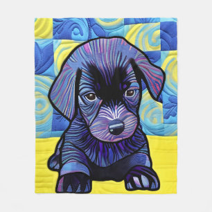 Manta Polar Pequeño Black Lab Cachorro de cachorro como el dis