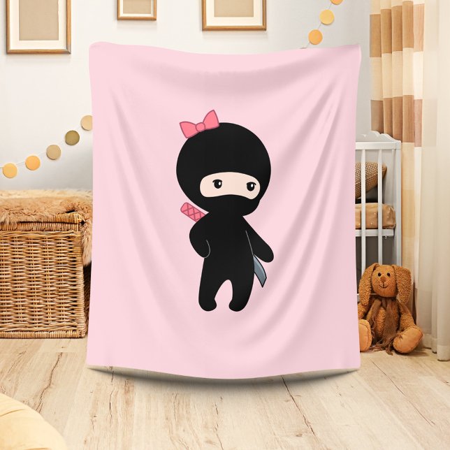 Manta Polar Pequeño Chica Ninja En Rosa (Subido por el creador)