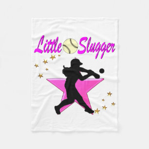 MANTA POLAR PEQUEÑO DISEÑO DE SOFTBALL DE ESTRELLA PINK