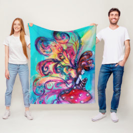 Manta Polar PEQUEÑO ELF DE HABITACIONES Fantasía azul rosado
