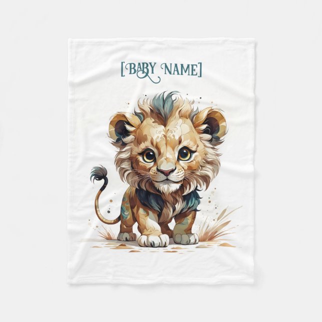 Manta Polar Pequeño león personalizado (Anverso)