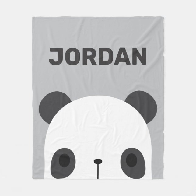Manta Polar Pequeño oso oso panda con nombre personalizado (Anverso)
