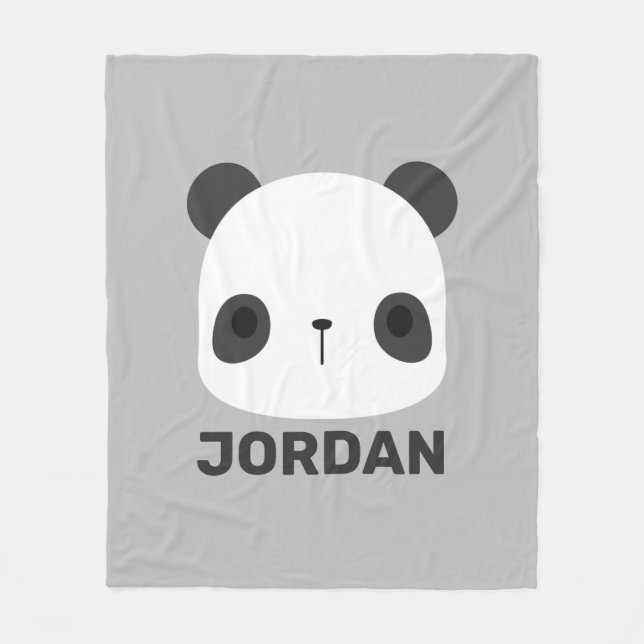 Manta Polar Pequeño oso oso panda con nombre personalizado (Anverso)