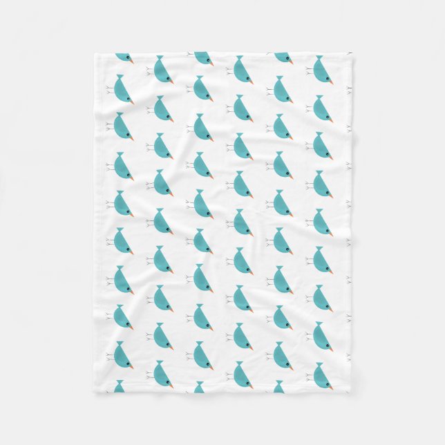 Manta Polar Pequeño pájaro azul (Anverso)