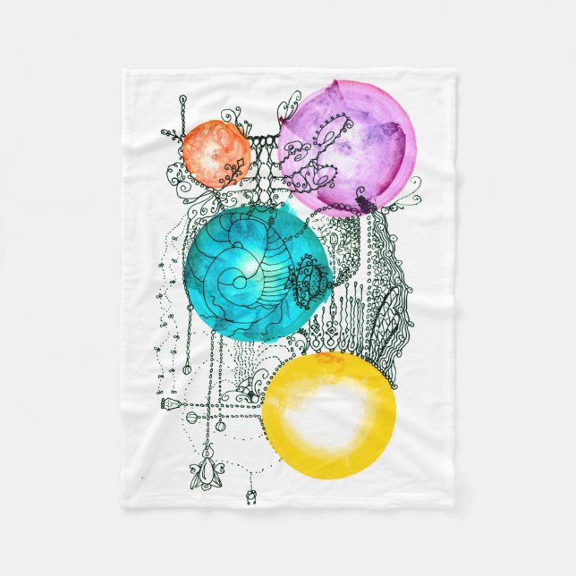 Manta Polar Pequeño resumen de arte "expandiendo multiverso" (Anverso)