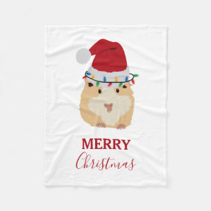 Manta Polar Pequeños Navidades Hamster Gracioso Animal Santa H