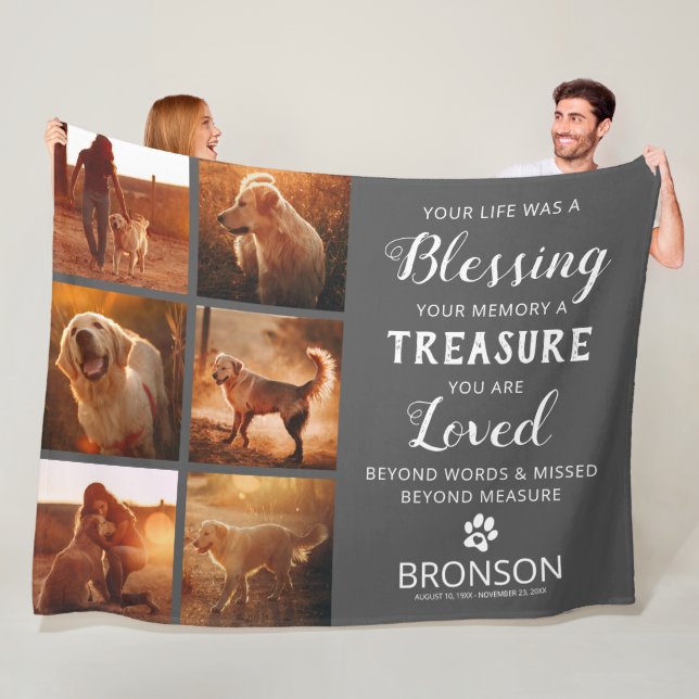 Manta Polar Pérdida mascota - Collage de fotos conmemorativo d (In situ)