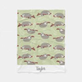 Manta Polar Pereza divertida linda que cuelga en texto