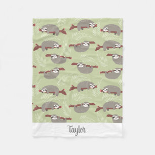 Manta Polar Pereza divertida linda que cuelga en texto