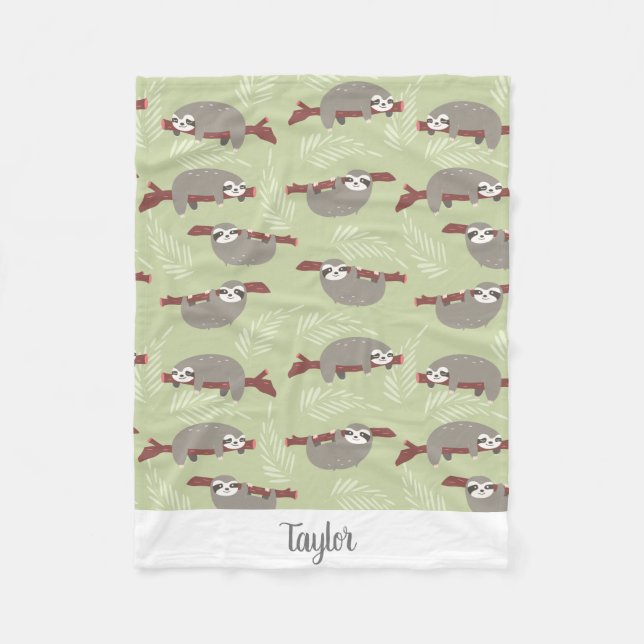 Manta Polar Pereza divertida linda que cuelga en texto (Anverso)