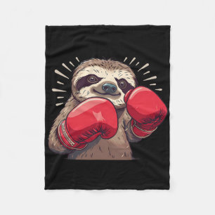 Manta Polar Perezoso boxeando con guantes de boxeo Kickboxing 