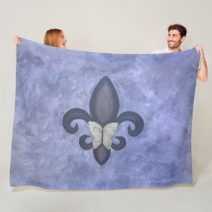 Manta Polar Periwinkle Butterfleur Fleur de Lis Butterfly